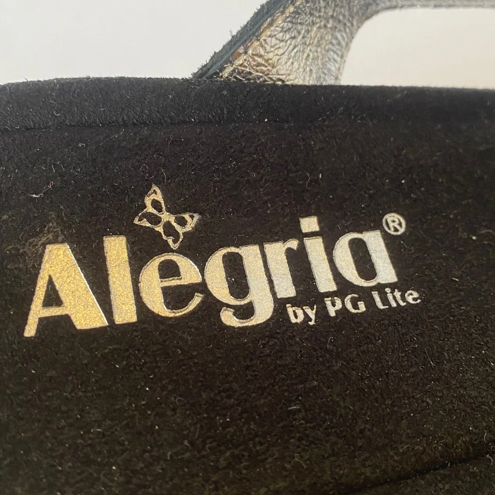 Alegria Wedge Sandals Womens 40 Black Floral‎ Slip Resistant Comfort Excellent